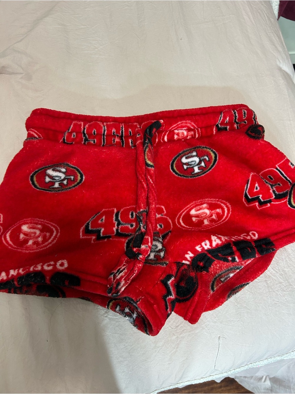 NFL San Francisco 49ers Red Fleece Kids Shorts